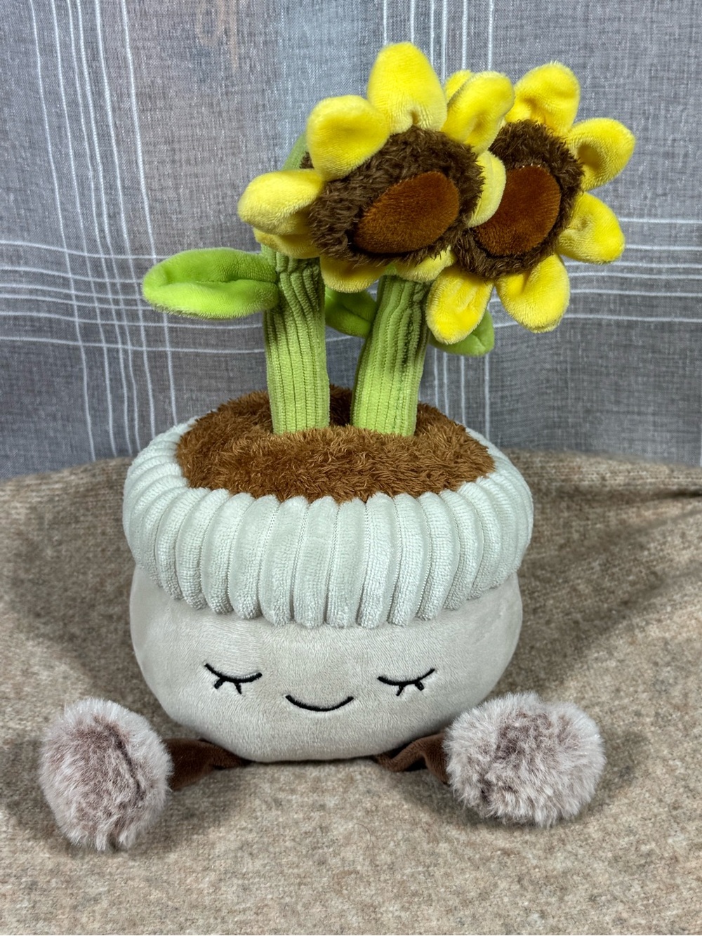 Greenhouse by Russ Sunflower Plush Potted Plant Flower Cute Decor 12”